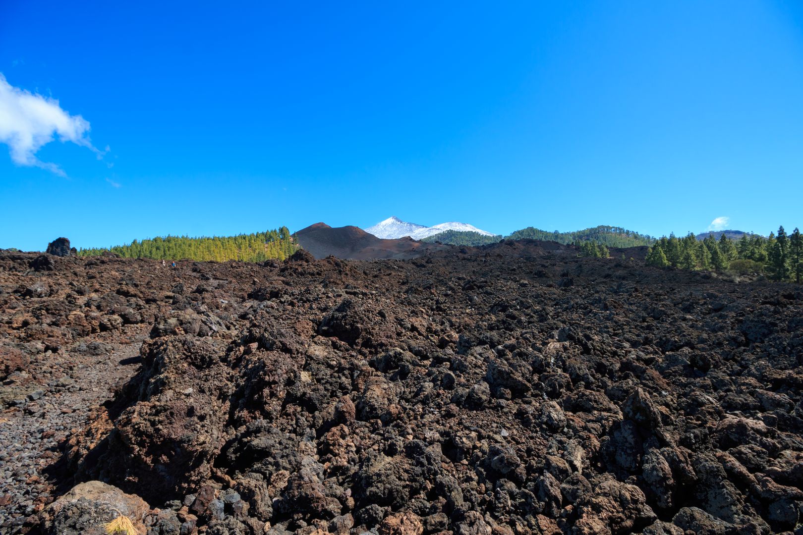 Teide hinter Vulkangestein