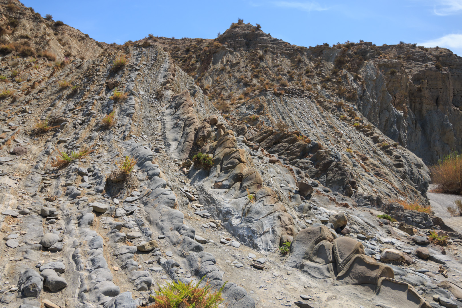 Gesteinsformationen in der Wüste Tabernas